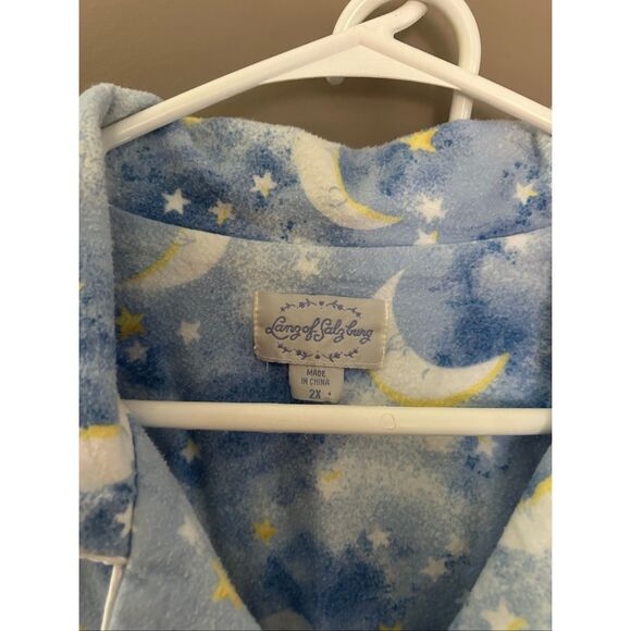Lanz of Salzburg Celestial Moon and Stars Flannel Pajama Set 2X - Picture 2 of 8
